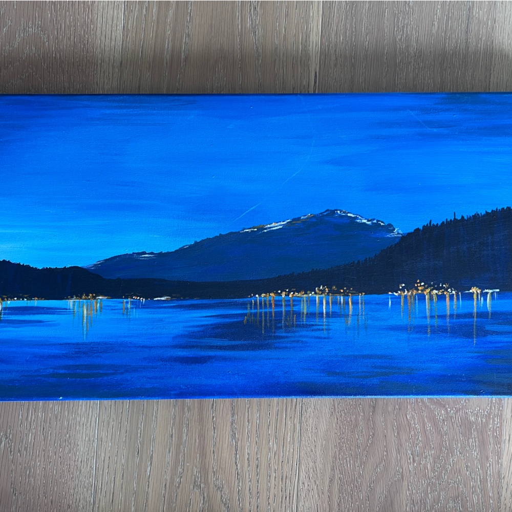 By the lake. Original art on canvas